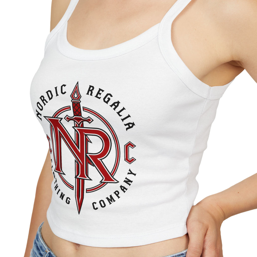Nordic Regalia Crop Tank Top — Red Sword Emblem