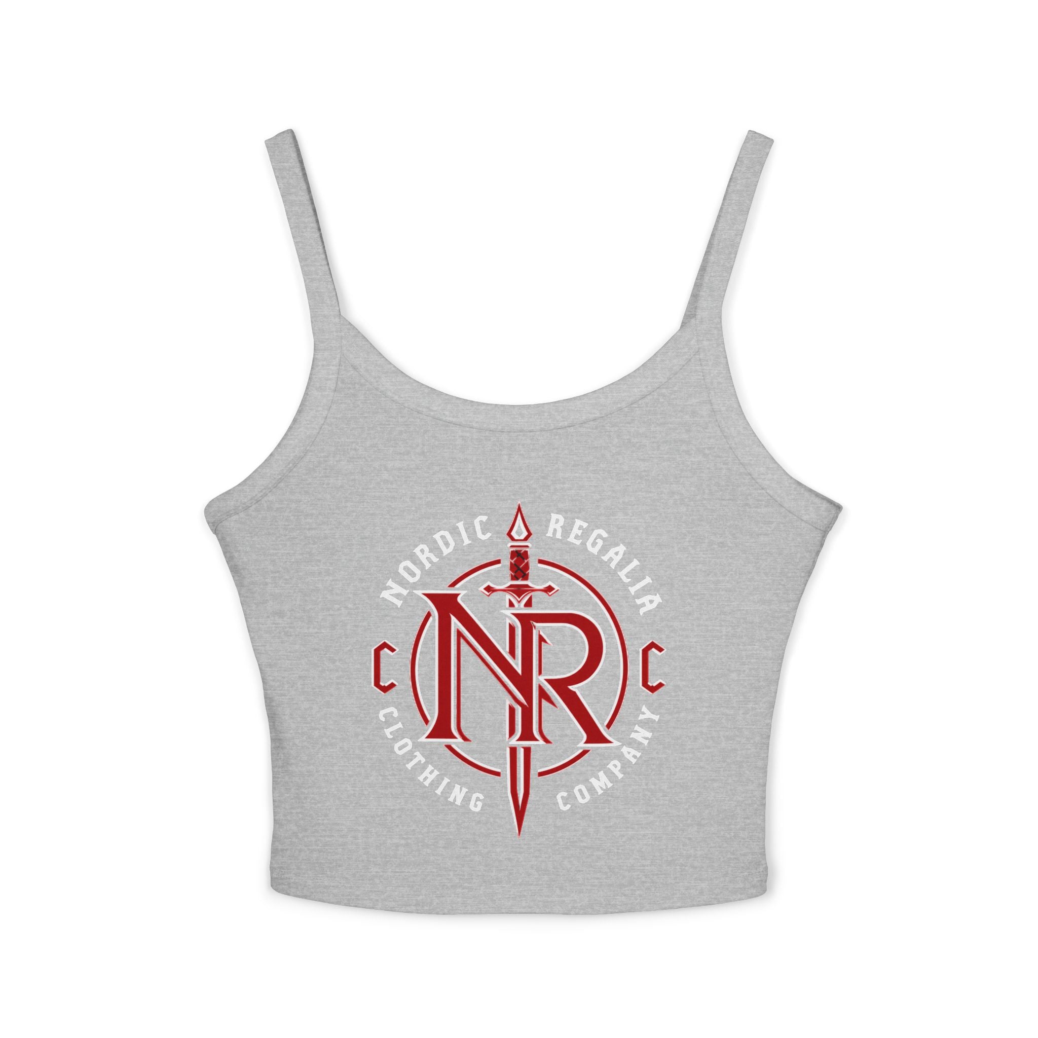 Nordic Regalia Crop Tank Top — Red Sword Emblem