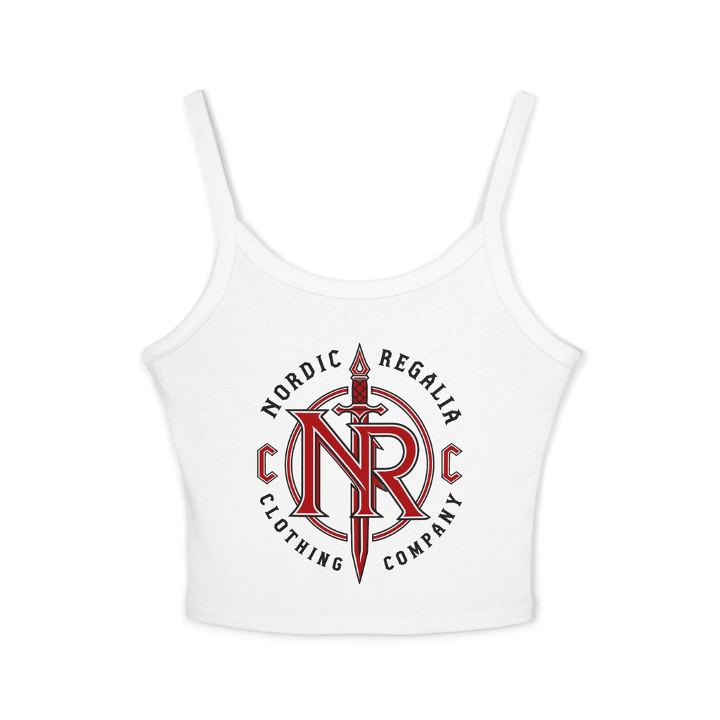 Nordic Regalia Crop Tank Top — Red Sword Emblem