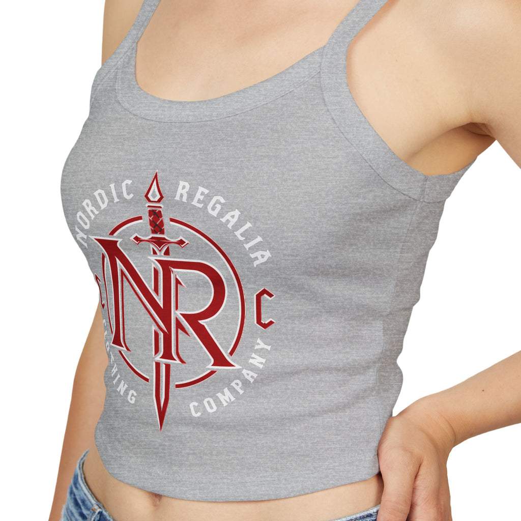 Nordic Regalia Crop Tank Top — Red Sword Emblem